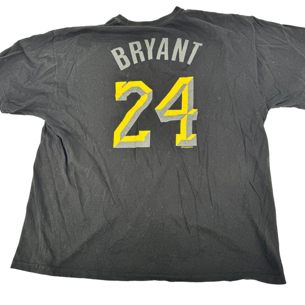 Kobe Bryant 24 T Shirt 2XL Los Angeles Lakers Majestic NBA Black‎
